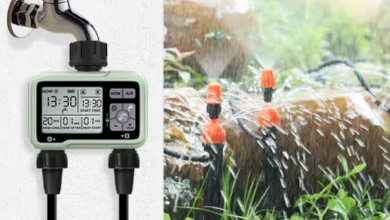 5️⃣ مؤقت ري للحدائق مع صمام كهربائي نبضي ووظائف ذكية
