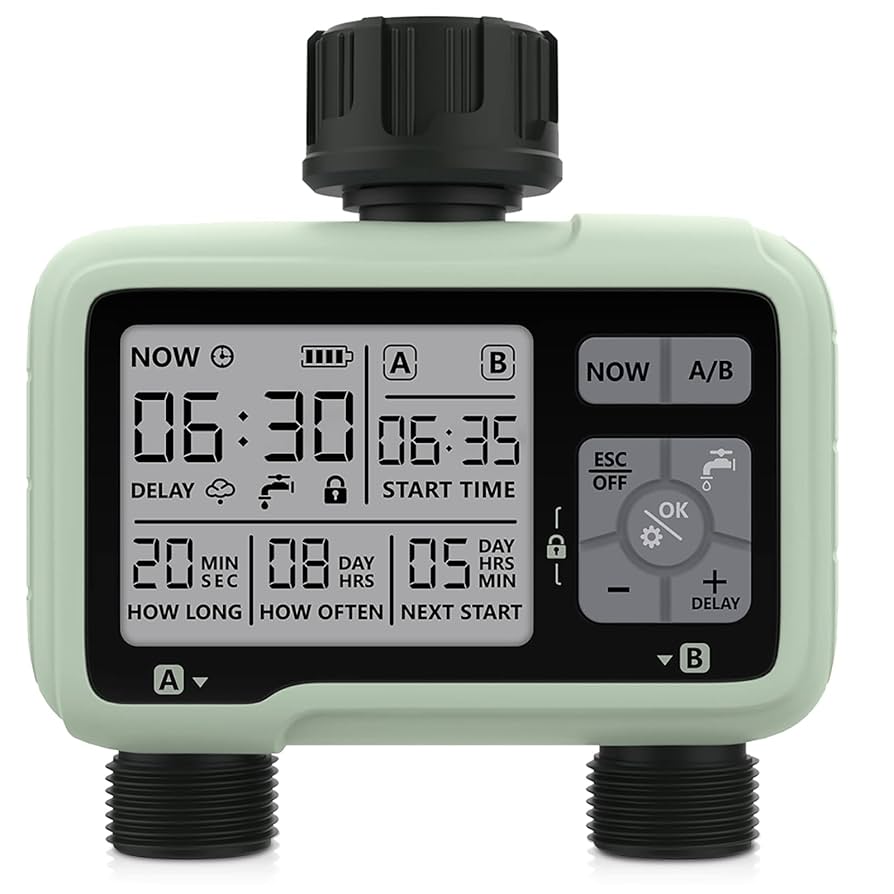 2️⃣ جهاز مؤقت ذكي للتحكم في أنظمة الري الزراعية والمنزلية