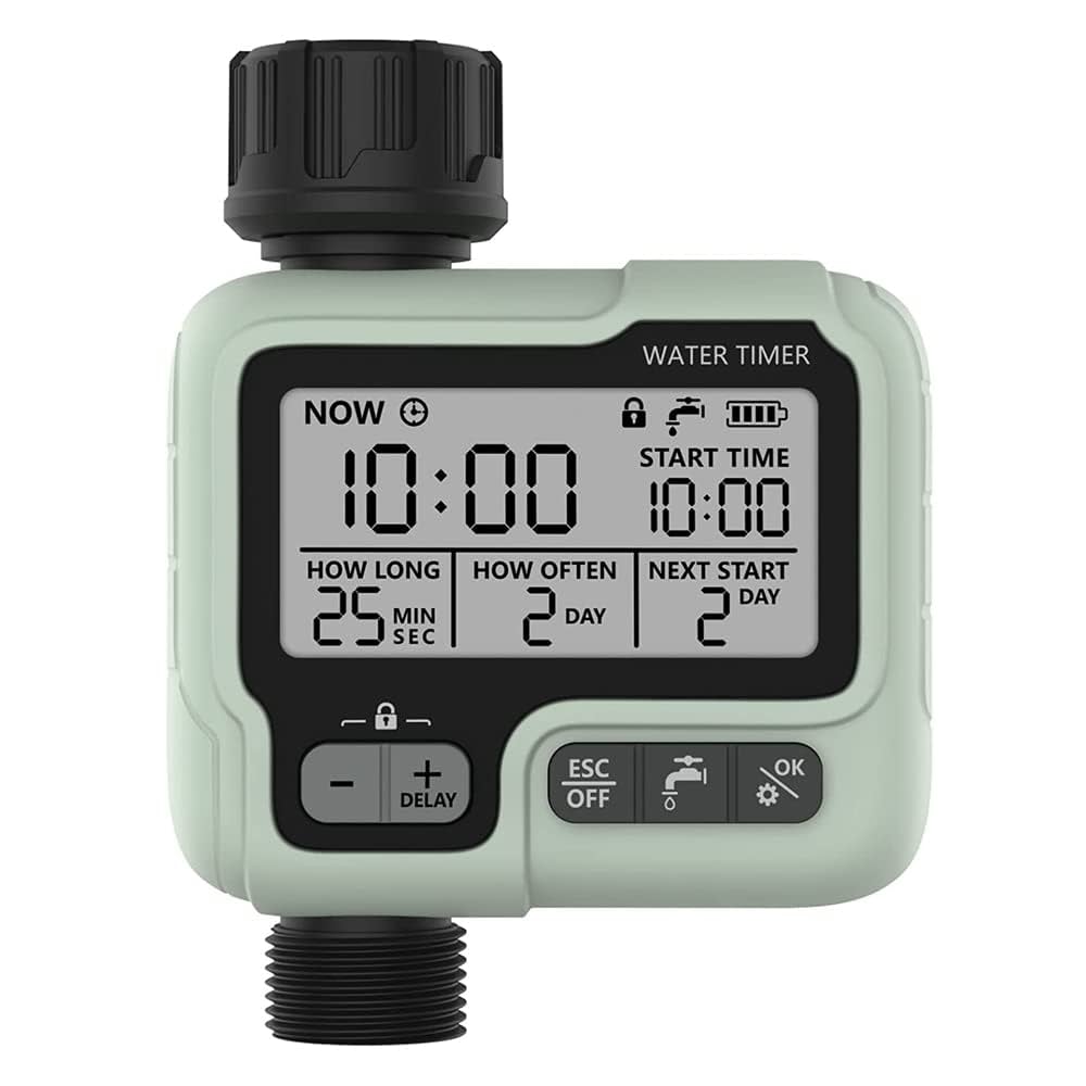 1️⃣ جهاز مؤقت ري أوتوماتيكي مقاوم للماء للحدائق