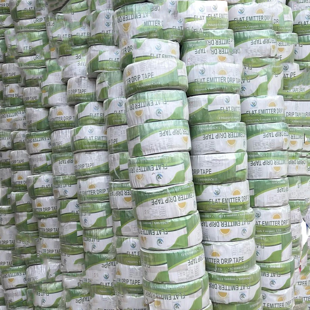 شريط تنقيط فلات دريبر مزدوج الفتحات (بولي إيثيلين) قطر 16 مم بمسافات متعددة – تدفق 4 لتر/ساعة – لفات حتى 2000 متر