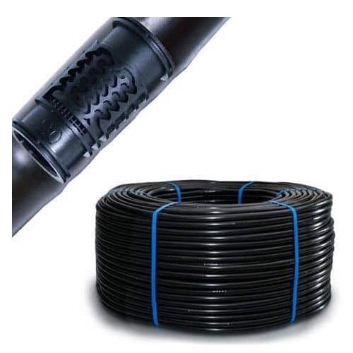 أنبوب ري بالتنقيط بقطر 16 مم، يُستخدم في الصفوف المزروعة لتوزيع المياه بطريقة اقتصادية وفعالة.