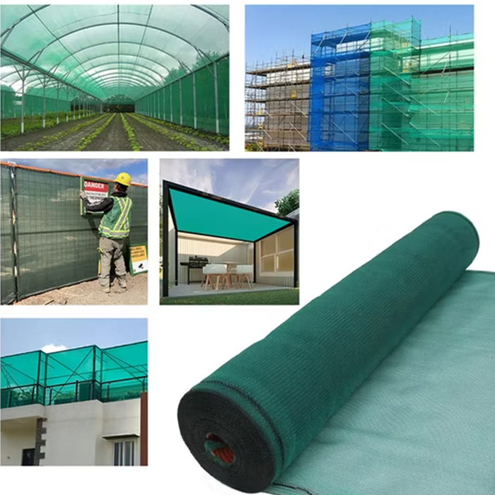 "شبك تظليل زراعي بيج وأسود بطول ٥٠ متر"